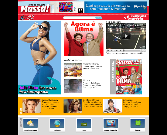 Site do Massa!: pouca interatividade e muitas informações da Agência O Globo do Rio. (Foto: Reprodução)